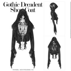 Punk Rave Gothic Decadent Hooded Short Coat NWT